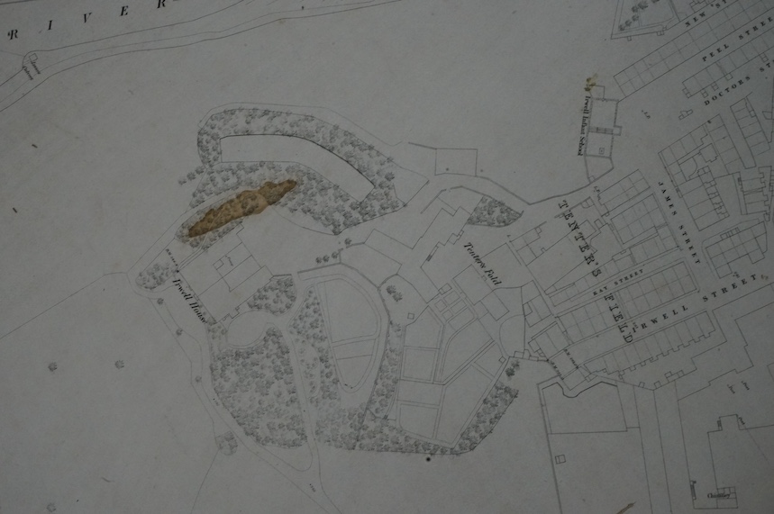 Ordnance Survey - Very Large Scale Plans of the suburbs / environs of Bury (Lancs), 5 sheets (as numbered), scale: 5 feet to 1 mile, each 61 x 90cms. (approx.) 1849. *apart from the usual named features, culvert, bench m